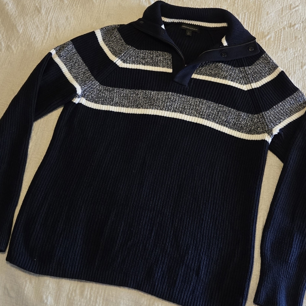 Banana Republic Men's Striped Sweater, Size Large